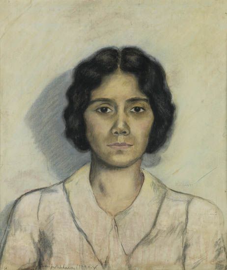 BEAUFORD DELANEY (1901 - 1979) Untitled (Portrait of a Young Woman).